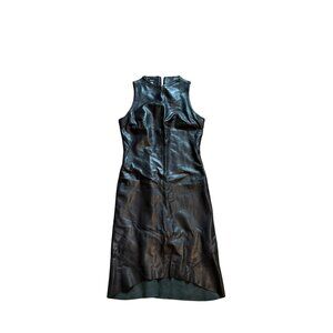 Black midi leather dress - size 0